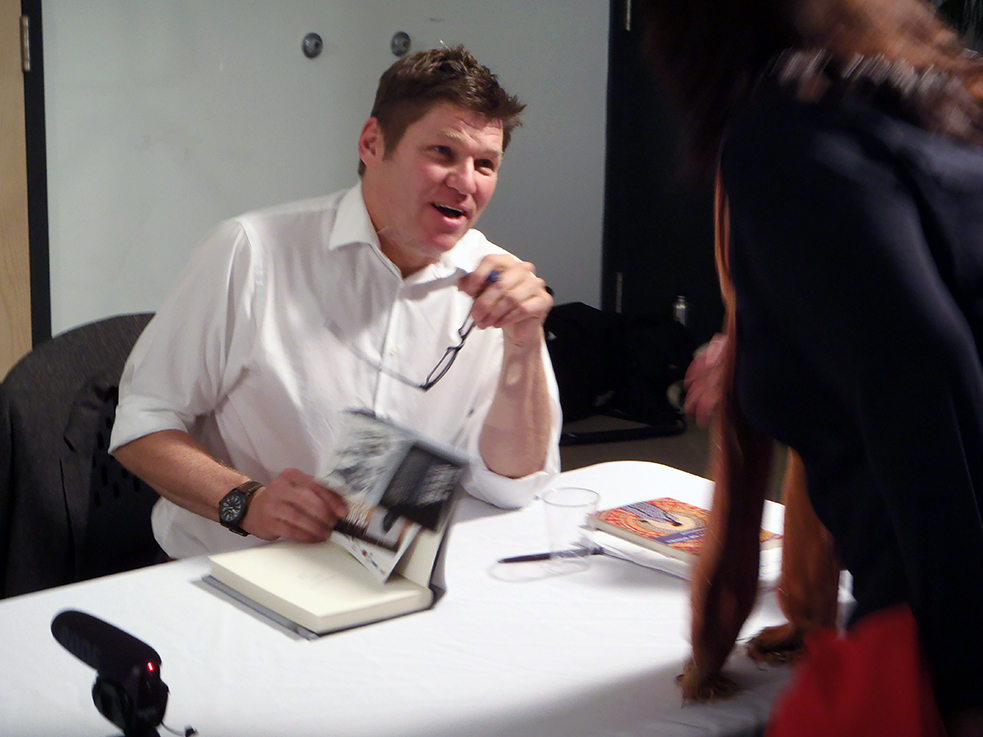 Dr. James Daschuk signs book for reader Dr. James Daschuk signs book for reader