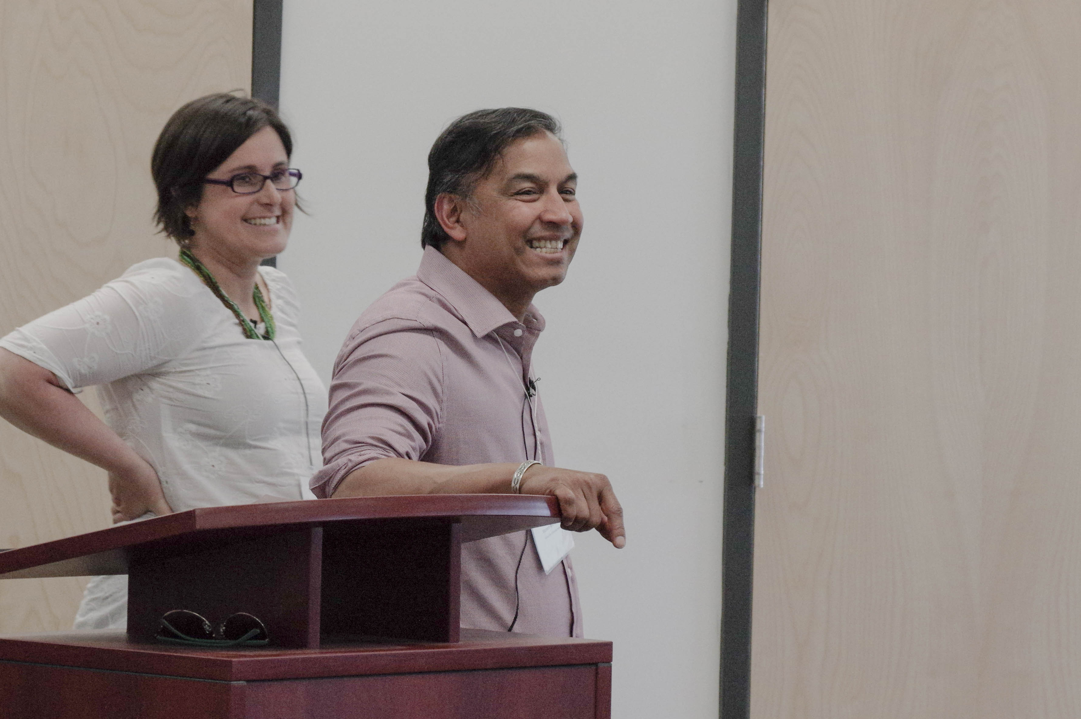 Dr. Rachel Engler-Stringer and Dr. Nazeem Muhajarine at Food Environments in Canada. Dr. Rachel Engler-Stringer and Dr. Nazeem Muhajarine at Food Environments in Canada.